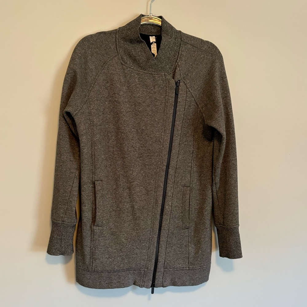 Lululemon Gray Coat - Back To It Wrap Asymmetrical Jacket Heathered Vapor grey 4
